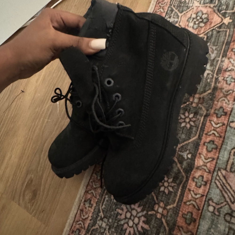Timberland Kids Black Lace-Up Suede Boots
